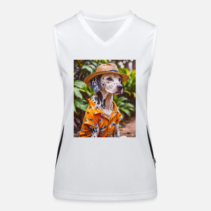Dalmatinisches Hawaiihemd Urlaub Funktionelles Kontrast-Tank Top für Frauen