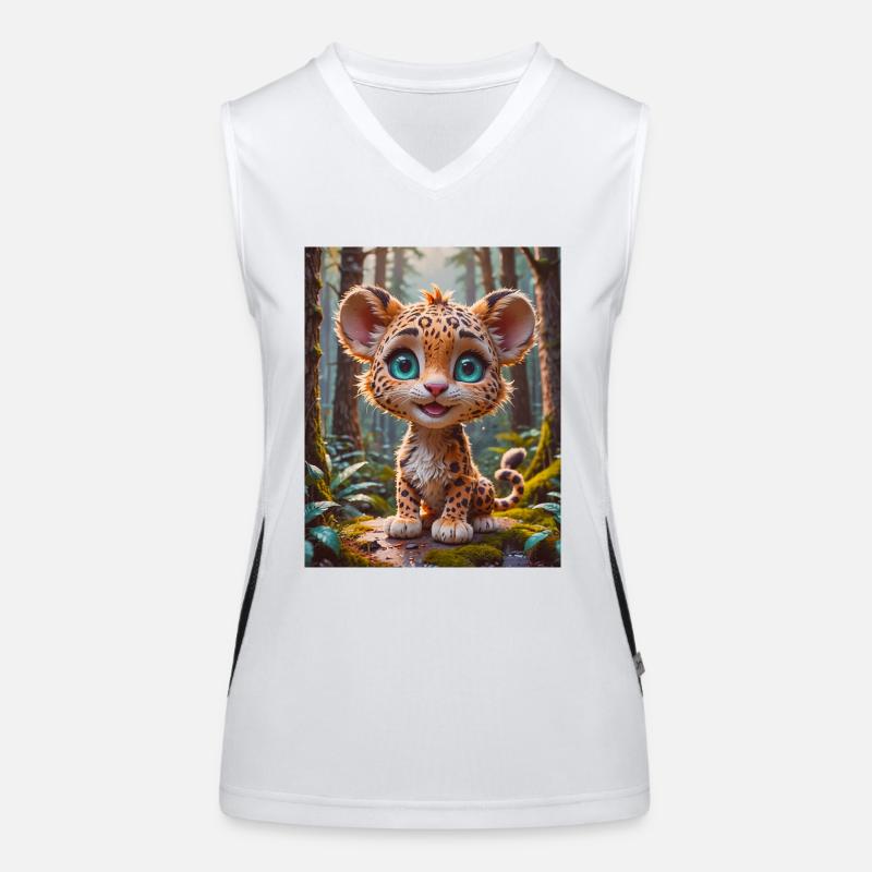 super süße afrikanische Tiere – Leopard Funktionelles Kontrast-Tank Top für Frauen