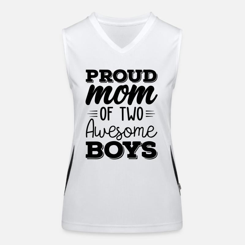 Stolze Mama von zwei tollen Jungs Funktionelles Kontrast-Tank Top für Frauen