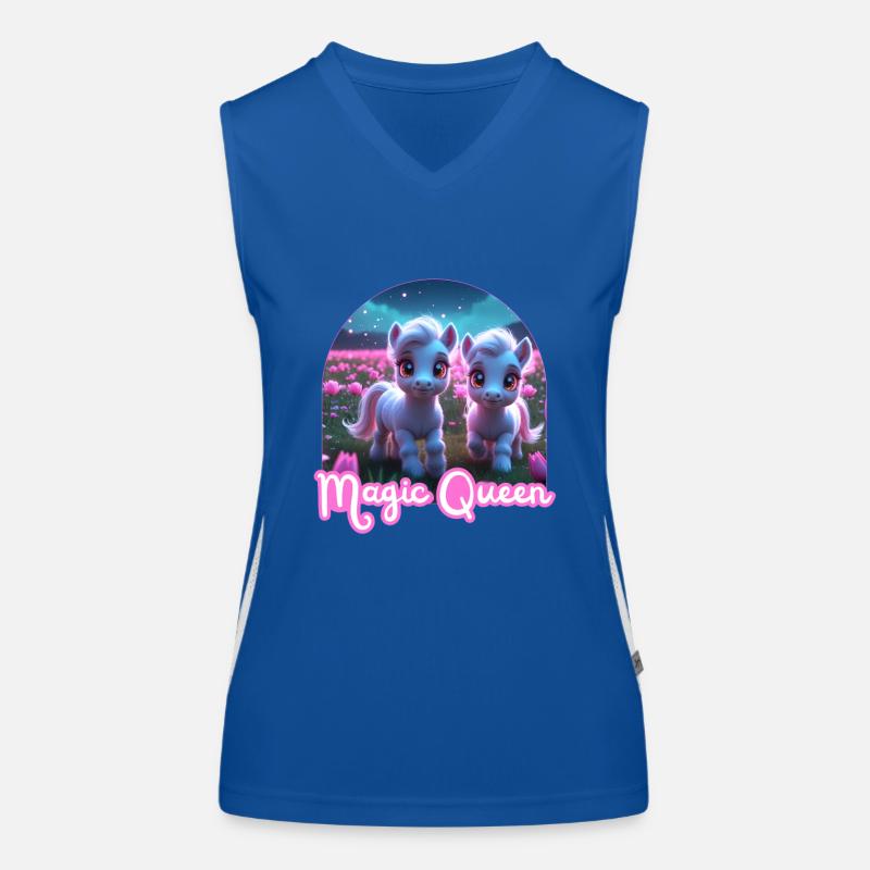 Two Cute Ponies - Magic Queen Women's Functional Contrast Tank Top