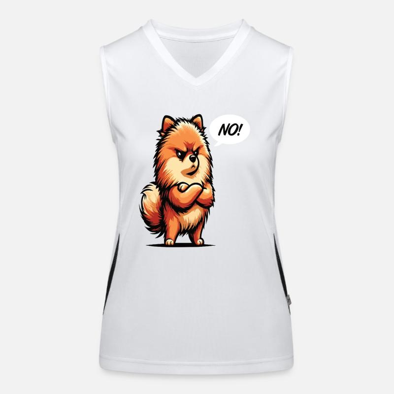 No Zwergspitz Zwergspitze Zwerspitzhalter Spitz Funktionelles Kontrast-Tank Top für Frauen