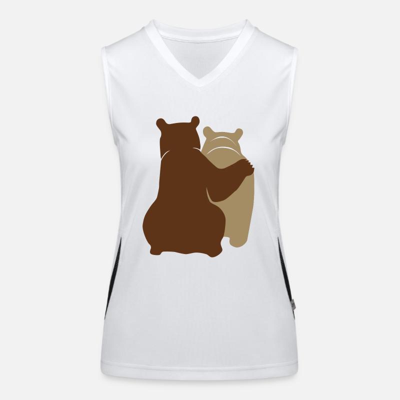 Bärenpaar - Bear Couple Funktionelles Kontrast-Tank Top für Frauen