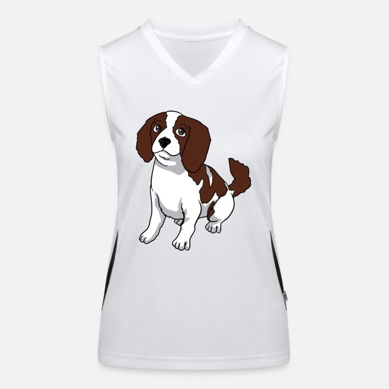 Cavalier King Charles Spaniel chien Débardeur respirant contrasté Femme