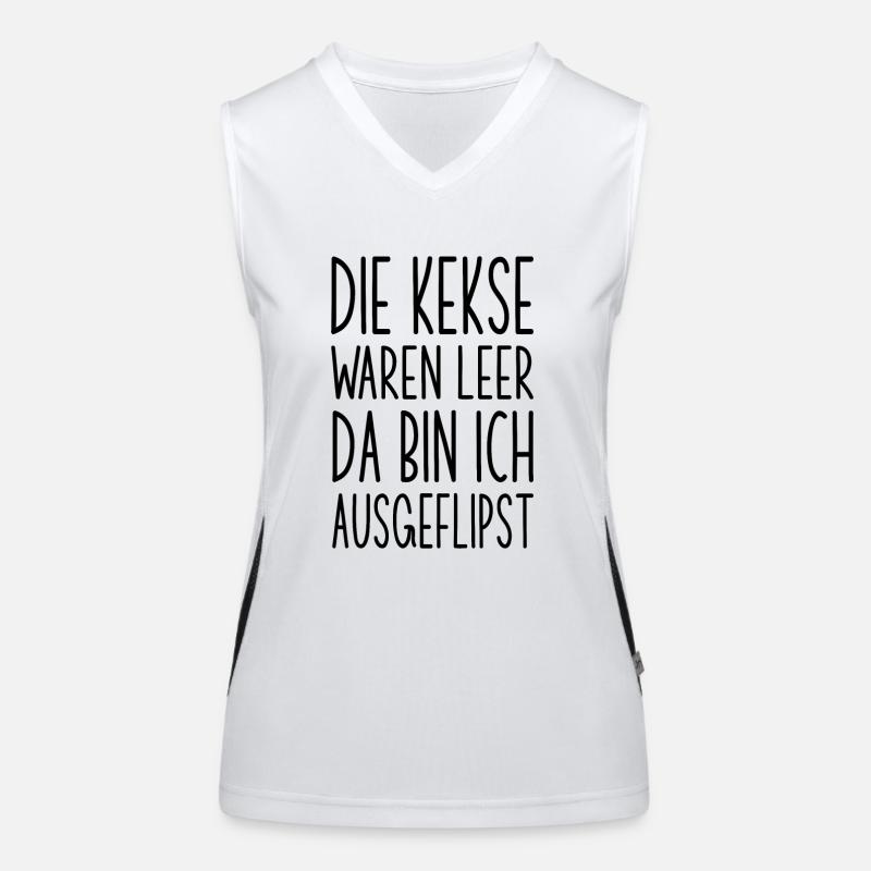 Die Kekse waren leer Ernussflips lustiger Spruch Funktionelles Kontrast-Tank Top für Frauen