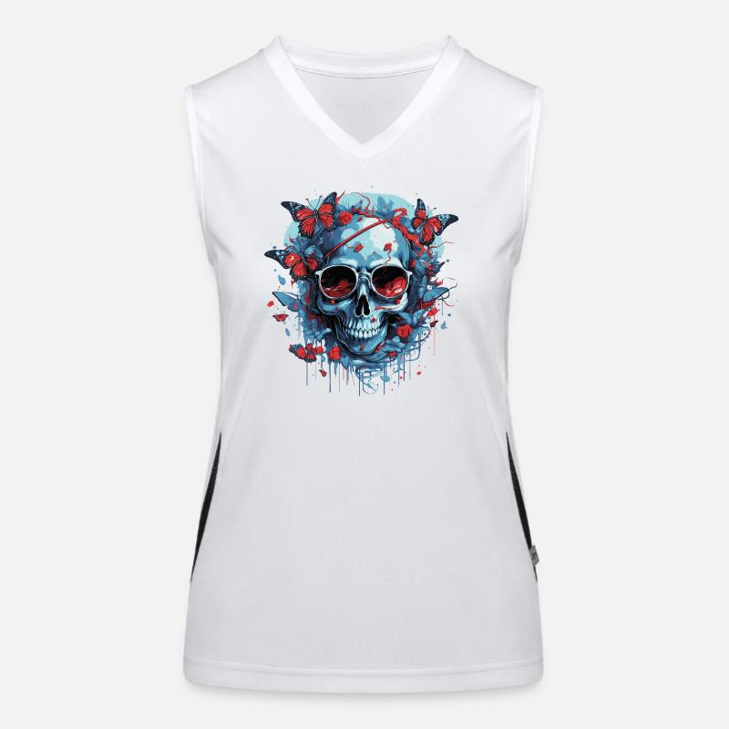 Funny butterfly zombie Women's Functional Contrast Tank Top