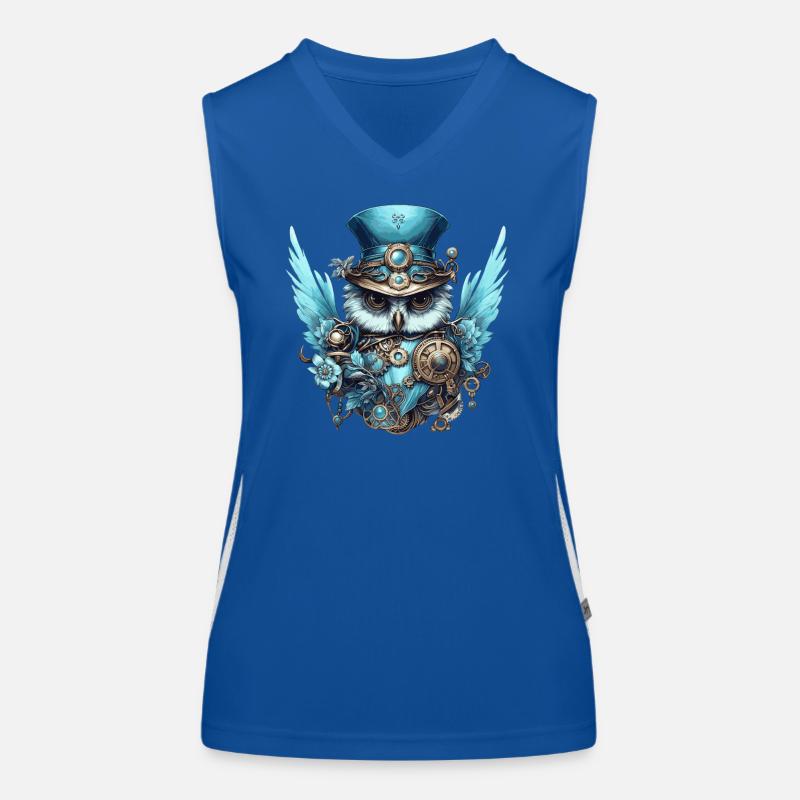 Coole Steampunk Eule Funktionelles Kontrast-Tank Top für Frauen