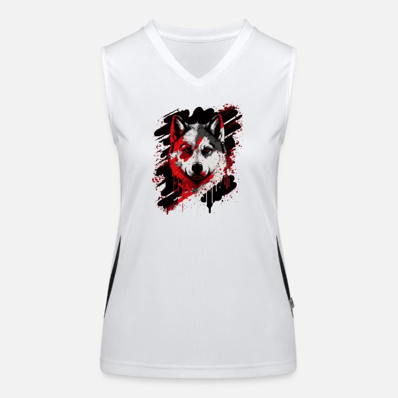 Husky Hund Funktionelles Kontrast-Tank Top für Frauen