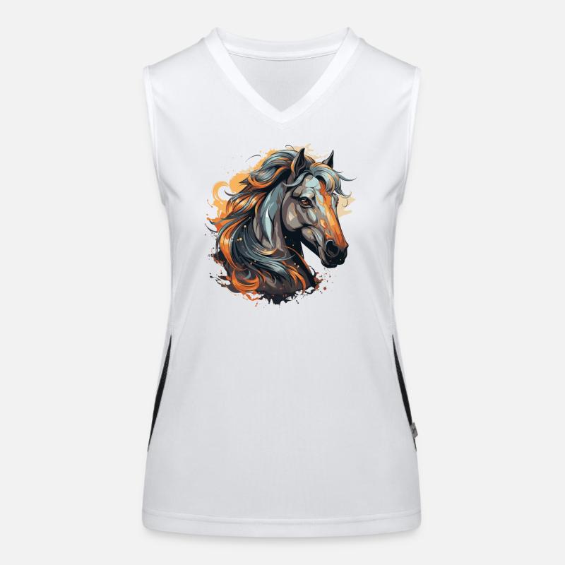 Pferdeportrait Funktionelles Kontrast-Tank Top für Frauen