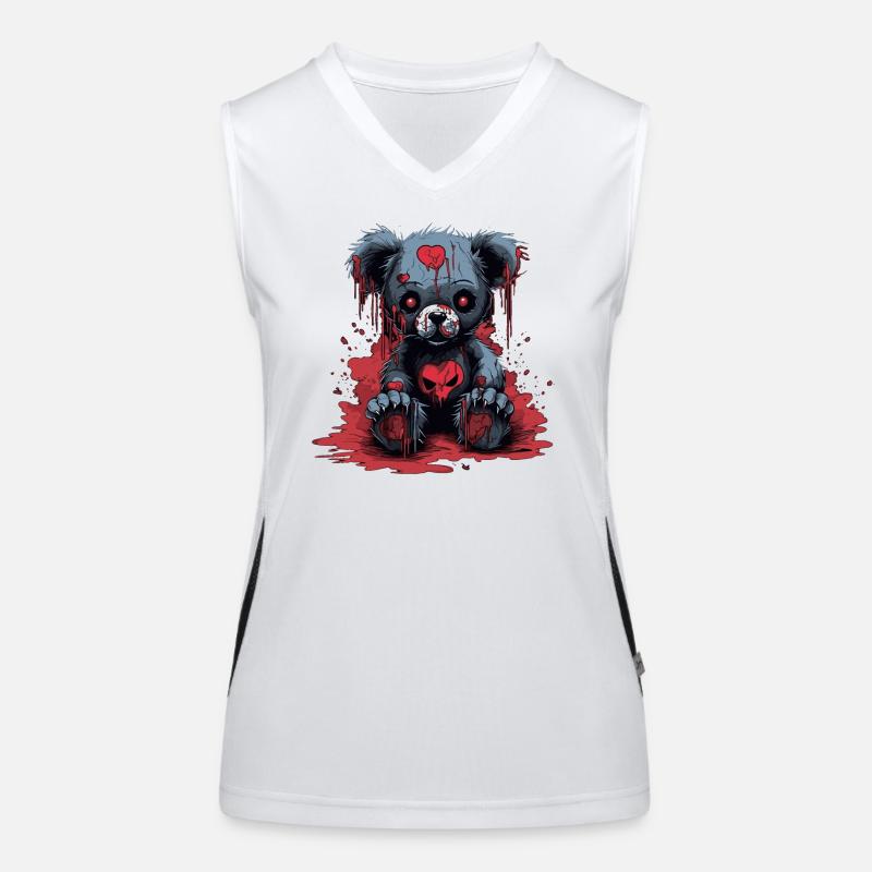 Ours en peluche mignon et effrayant Débardeur respirant contrasté Femme