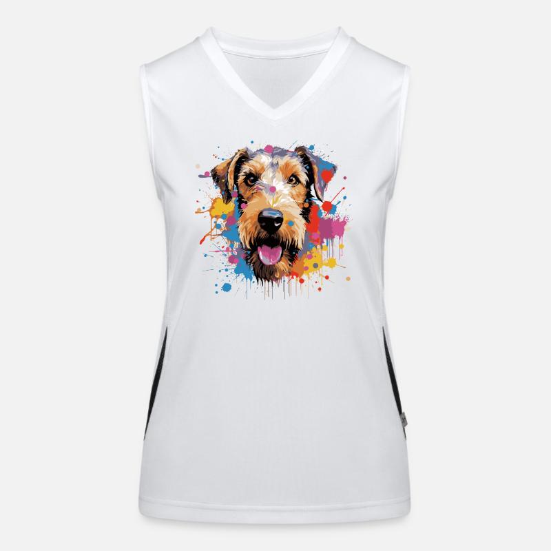 Drahthaar Foxterrier Funktionelles Kontrast-Tank Top für Frauen