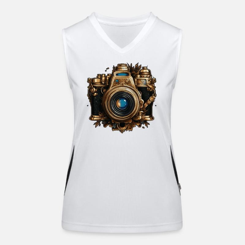 Steampunk Camera Women's Functional Contrast Tank Top