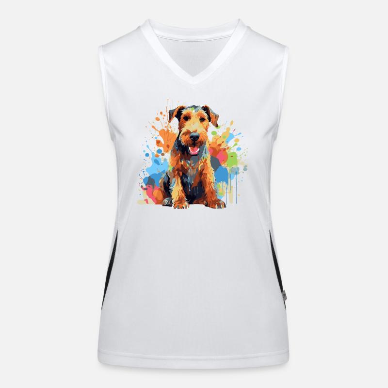 Drahthaar Foxterrier Funktionelles Kontrast-Tank Top für Frauen