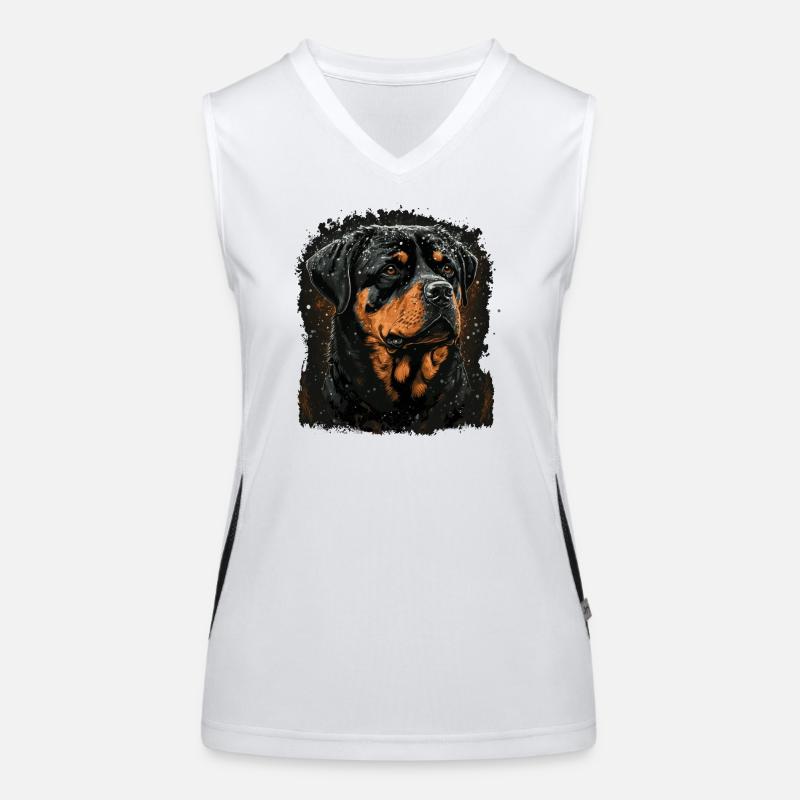 Rottweiler dog Women's Functional Contrast Tank Top