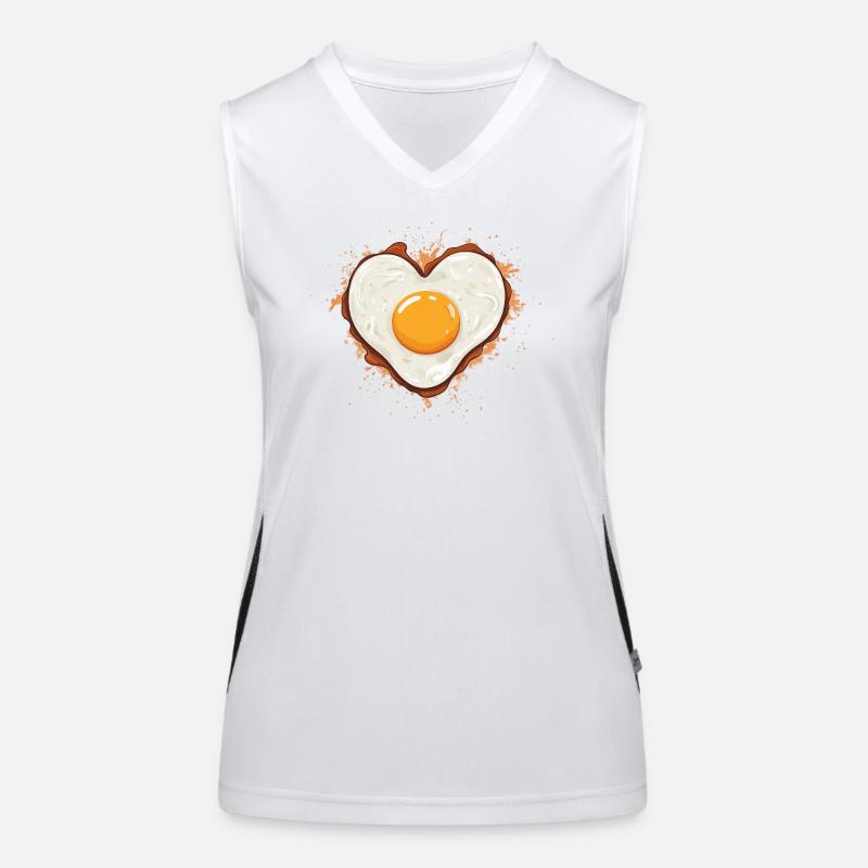 Fried egg with heart Women's Functional Contrast Tank Top