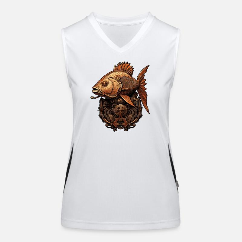 Steampunk Fish Women's Functional Contrast Tank Top
