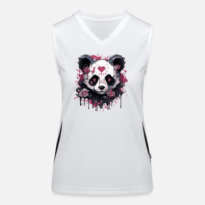 Pandabär Funktionelles Kontrast-Tank Top für Frauen
