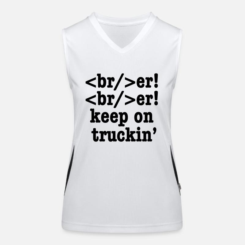 breaker! breaker! keep on truckin' // HTML Code Women's Functional Contrast Tank Top