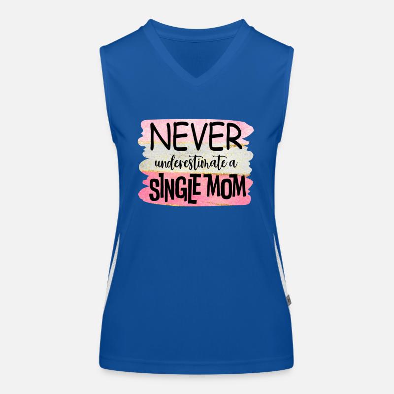 Never underestimate a single mom Women's Functional Contrast Tank Top