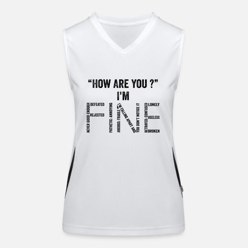 Wie geht es dir? Es geht mir gut Funktionelles Kontrast-Tank Top für Frauen