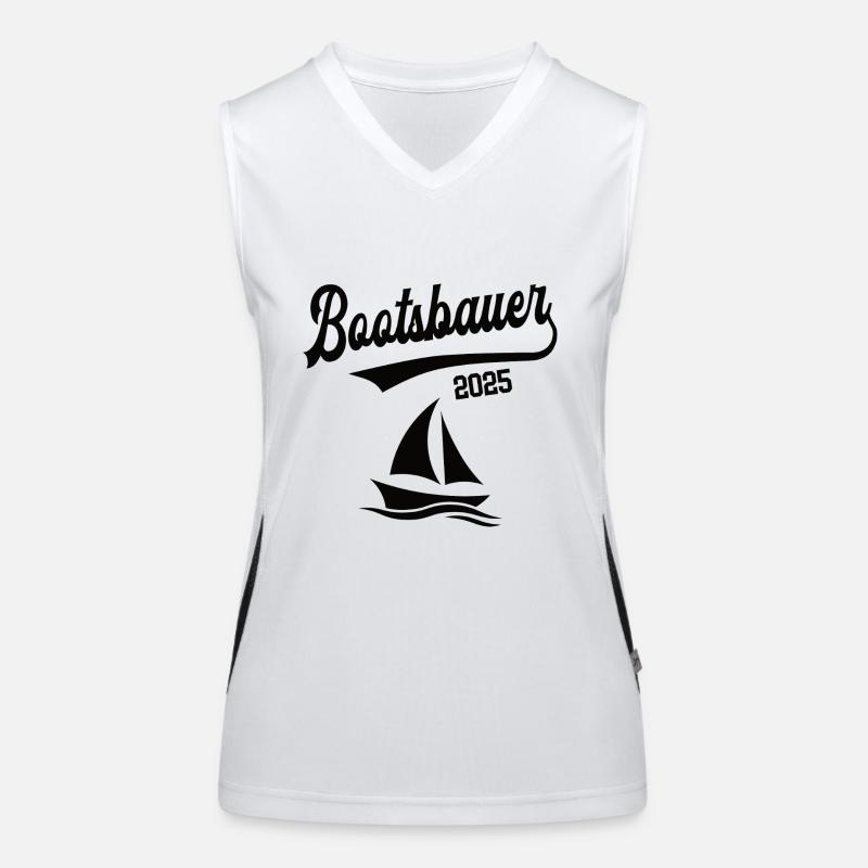 Bootsbauer 2025 Beruf Bootsbau Schiffsbauer Boote Funktionelles Kontrast-Tank Top für Frauen