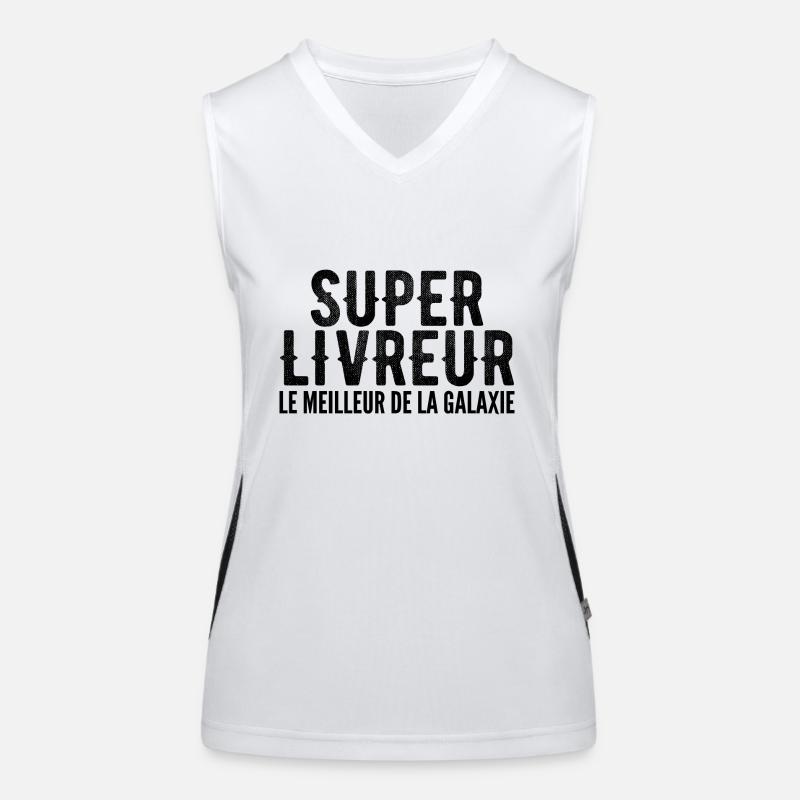 Super delivery guy funny gift delivery driver Women's Functional Contrast Tank Top