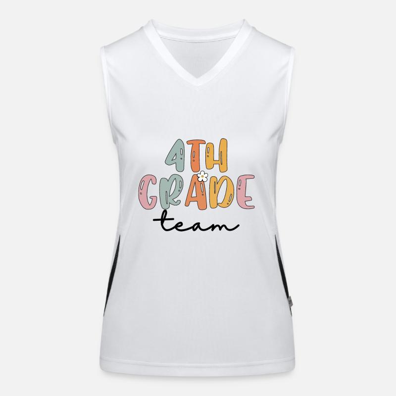 Team 4th Grade as 4 grade Squad Elementary School Women's Functional Contrast Tank Top