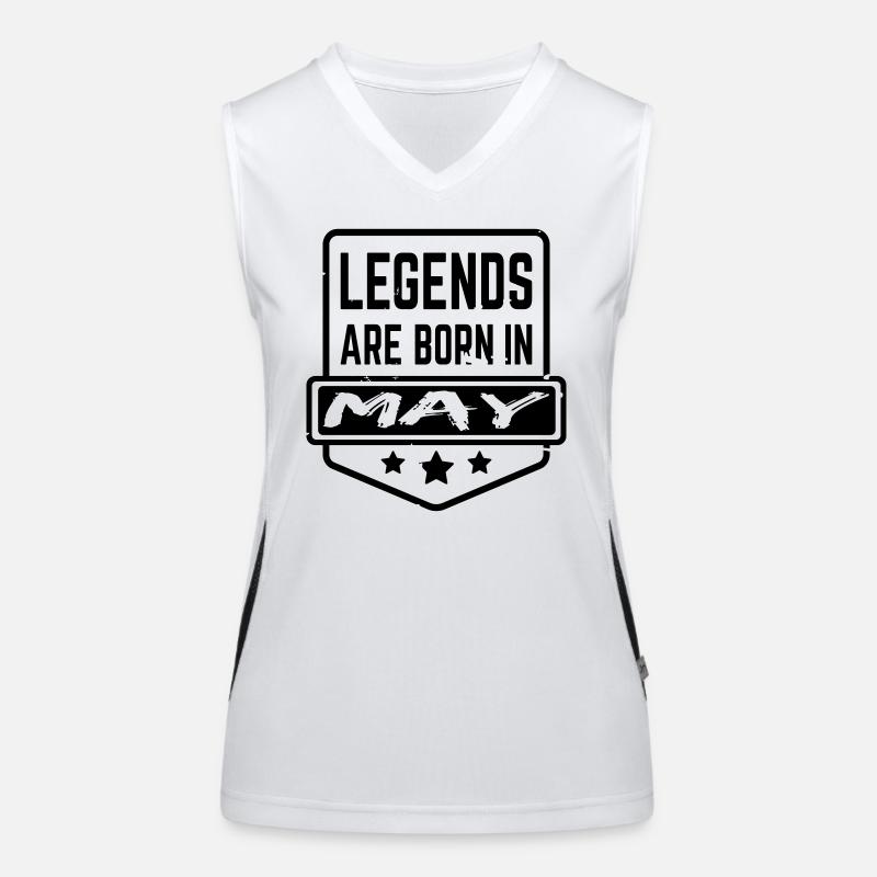 Legends are born in May Funktionelles Kontrast-Tank Top für Frauen