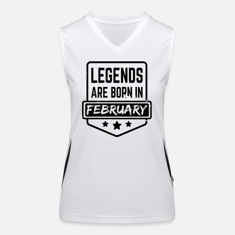Legends are born in February Funktionelles Kontrast-Tank Top für Frauen