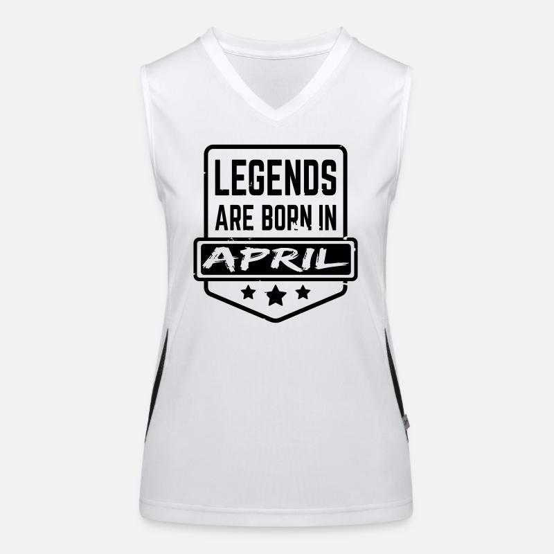 Legends are born in April Funktionelles Kontrast-Tank Top für Frauen