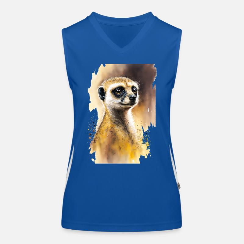 Aquarelles de suricates mignonnes Débardeur respirant contrasté Femme