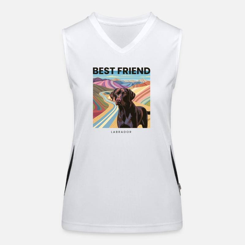 Bester Freund Labrador Funktionelles Kontrast-Tank Top für Frauen