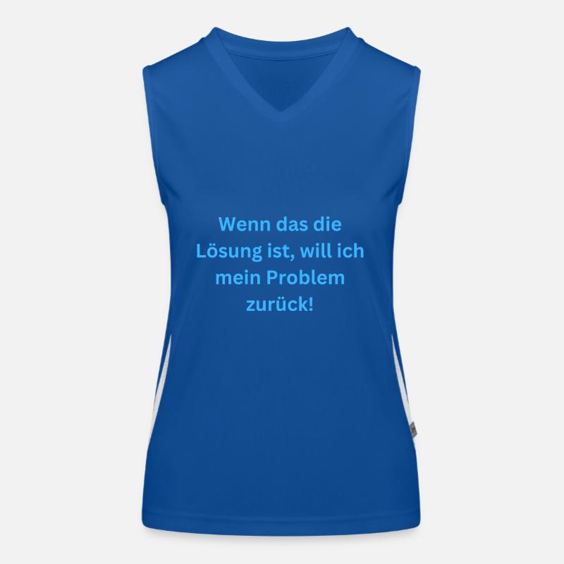 Lösung und Problem Witze Funktionelles Kontrast-Tank Top für Frauen