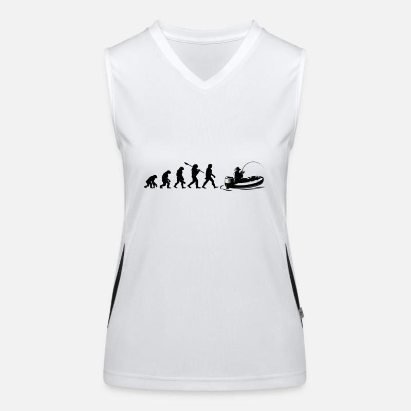 Evolution Fishing Boat | Fisherman Gift Women's Functional Contrast Tank Top