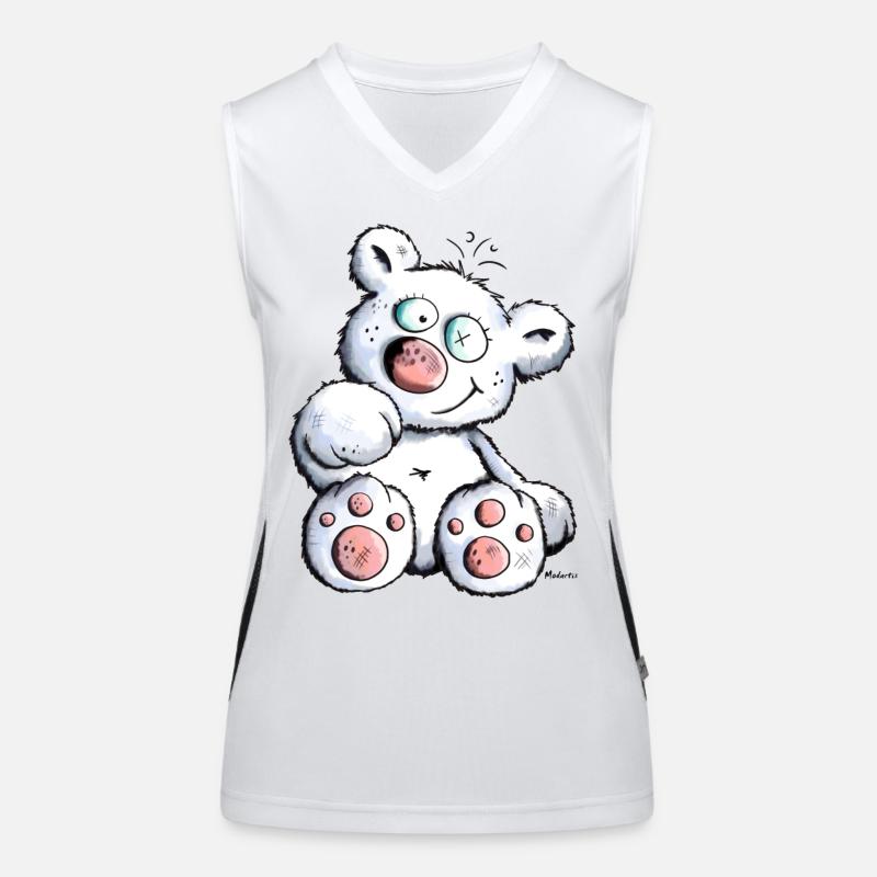 Cute White Teddy Bear Women's Functional Contrast Tank Top