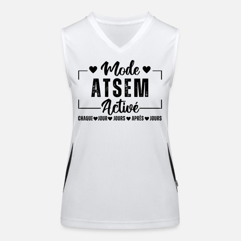 Mode atsem activé humour atsem cadeau pour atsem Débardeur respirant contrasté Femme