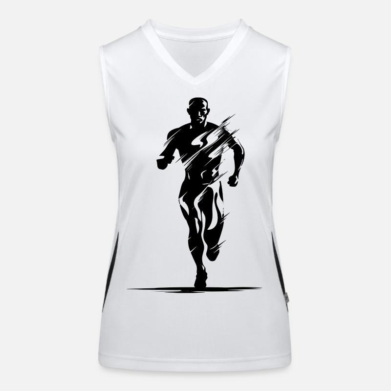 Jogger Drawing Women's Functional Contrast Tank Top