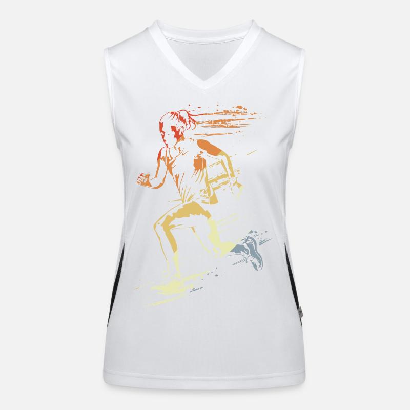 Coureuse style rétro Débardeur respirant contrasté Femme