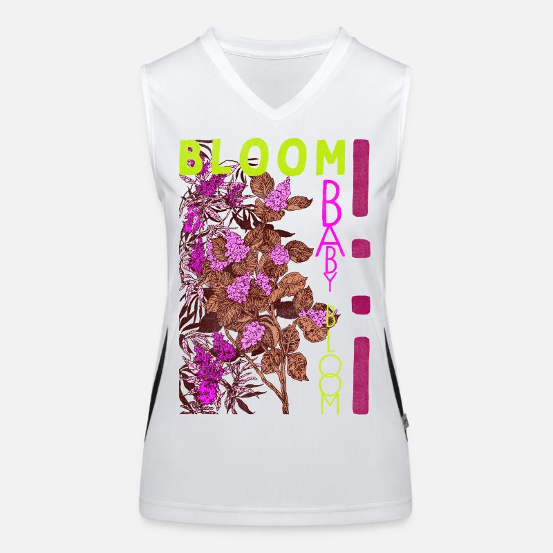 BLOOM BABY BLOOM - Women's Functional Contrast Tank Top - white/black