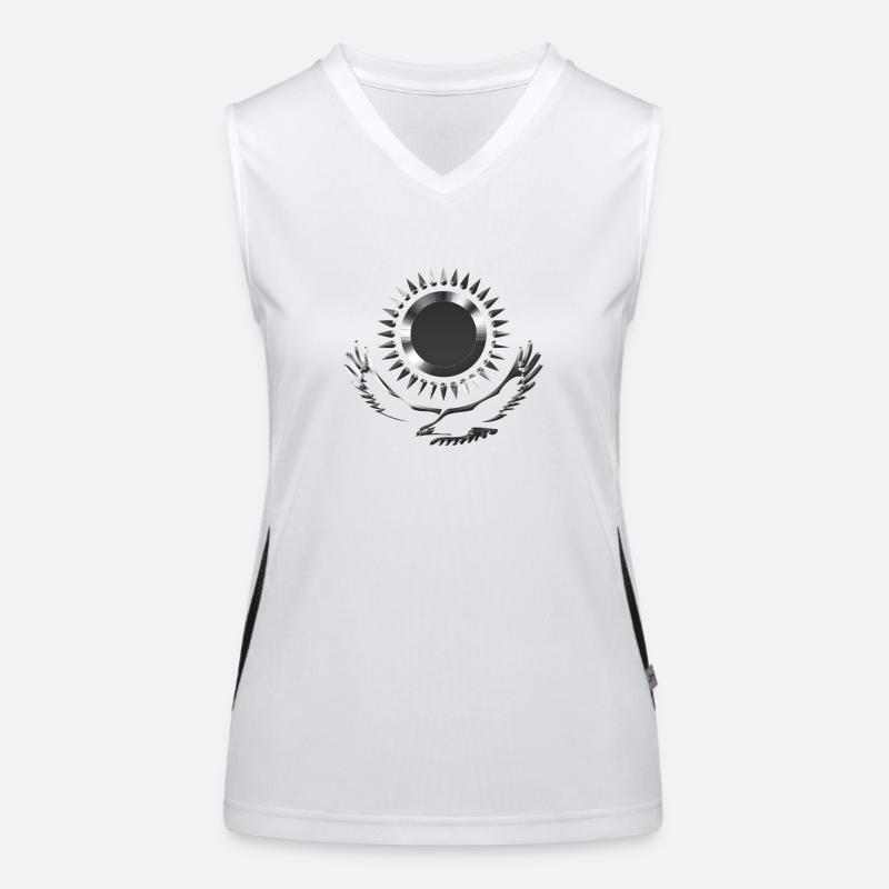 Kazakhstan Eagle steppe eagle silver flag flag Women's Functional Contrast Tank Top