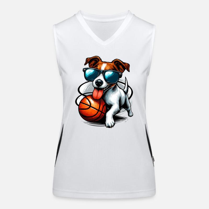 Lunettes de soleil de basket-ball Jack Russell Terrier Débardeur respirant contrasté Femme