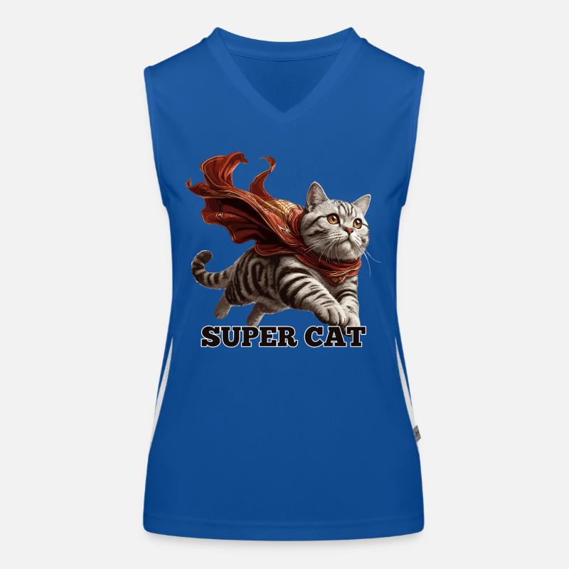 Super Katze Britisch Kurzhaar BKH getigert Funktionelles Kontrast-Tank Top für Frauen
