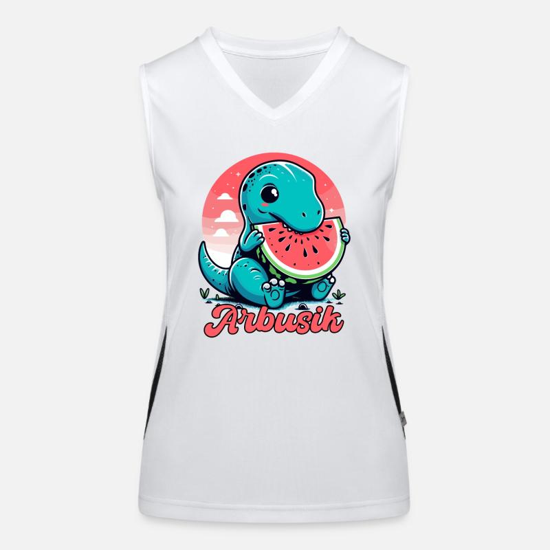 Süßer T-Rex Wassermelone Arbusik Geschenk Funktionelles Kontrast-Tank Top für Frauen