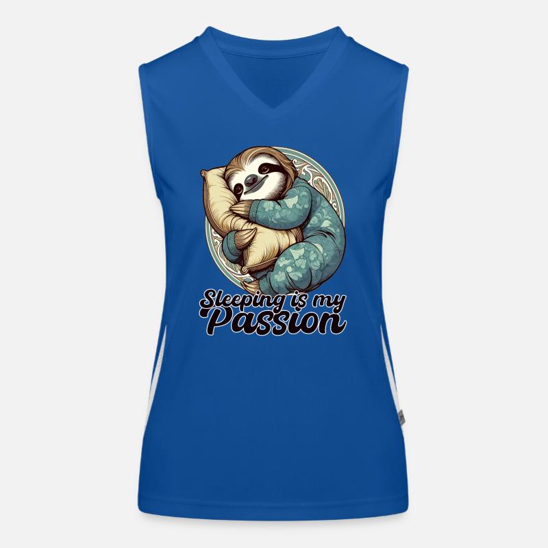 Faultier Schlafen Leidenschaft Geschenk Funktionelles Kontrast-Tank Top für Frauen