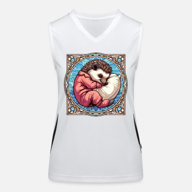 Igel Schlafen Leidenschaft Geschenk Funktionelles Kontrast-Tank Top für Frauen