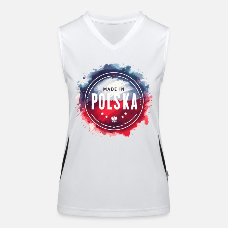Made in Polska Polen polnisch rot weiß Geschenk Funktionelles Kontrast-Tank Top für Frauen