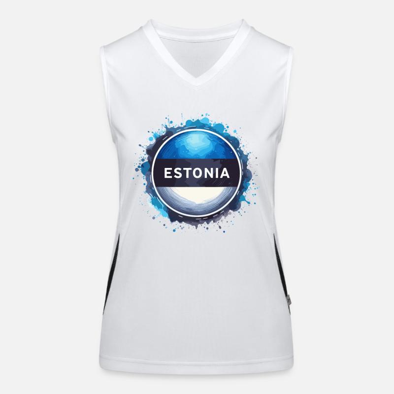 Drapeau de l’Estonie Drapeau Cadeau Débardeur respirant contrasté Femme