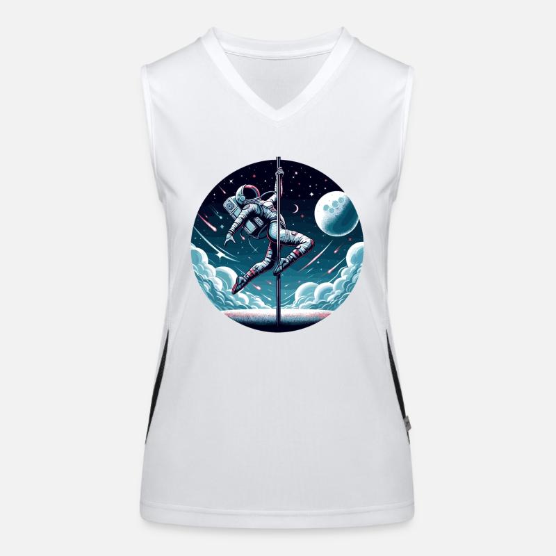 Pole Dance Astronautin Poledance Geschenk Funktionelles Kontrast-Tank Top für Frauen