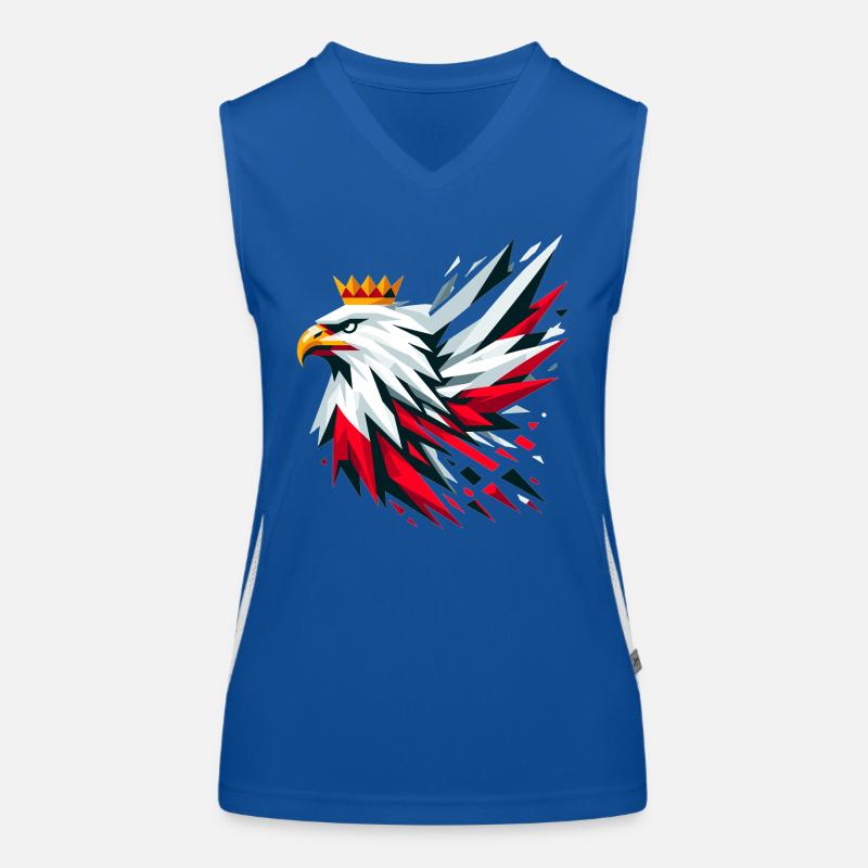 Pologne Polska Aigle Drapeau Géométrie Cadeau Débardeur respirant contrasté Femme