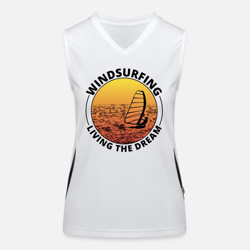 Windsurfing Windsurf Windsurfer Vintage Retro Women's Functional Contrast Tank Top