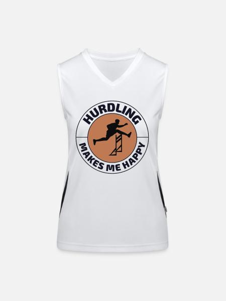 Hurdles Hurdling Hurdler Running Runner Athletes - Women's Functional Contrast Tank Top - white/black - Front